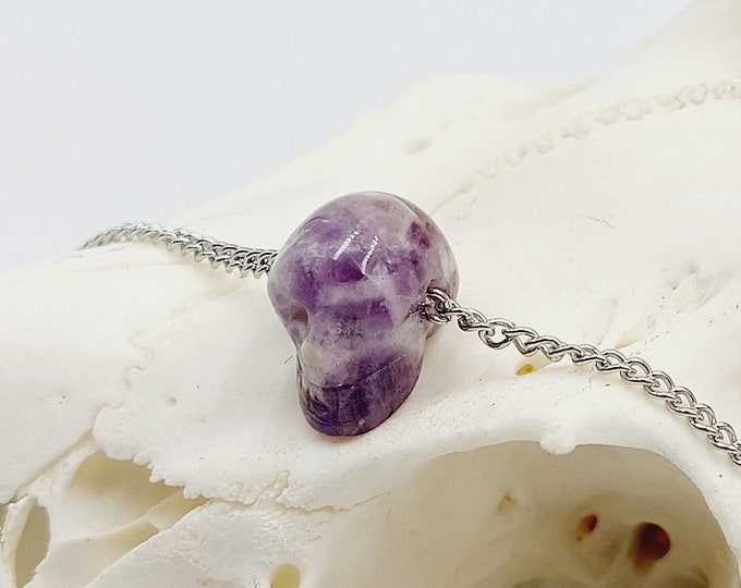 Mini Amethyst Crystal Skull Pendant