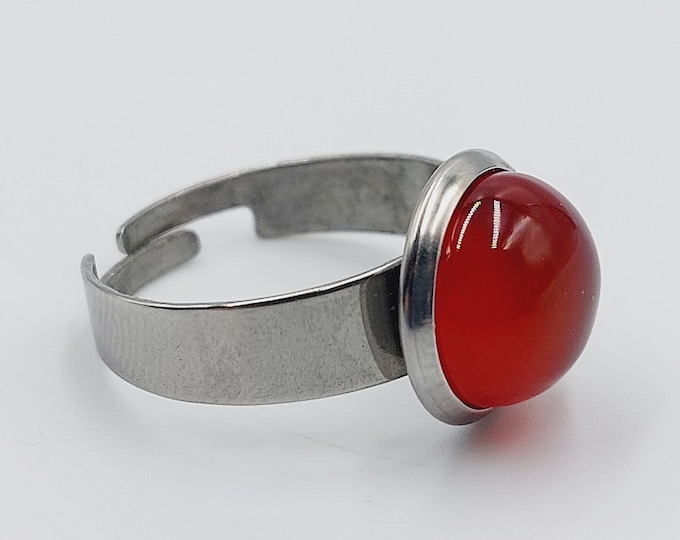 Carnelian Crystal Ring (Stainless Steel)