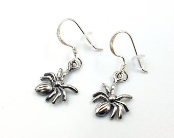 Sterling Silver Spider Earrings (925)