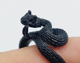 Black Viper Serpent Ring
