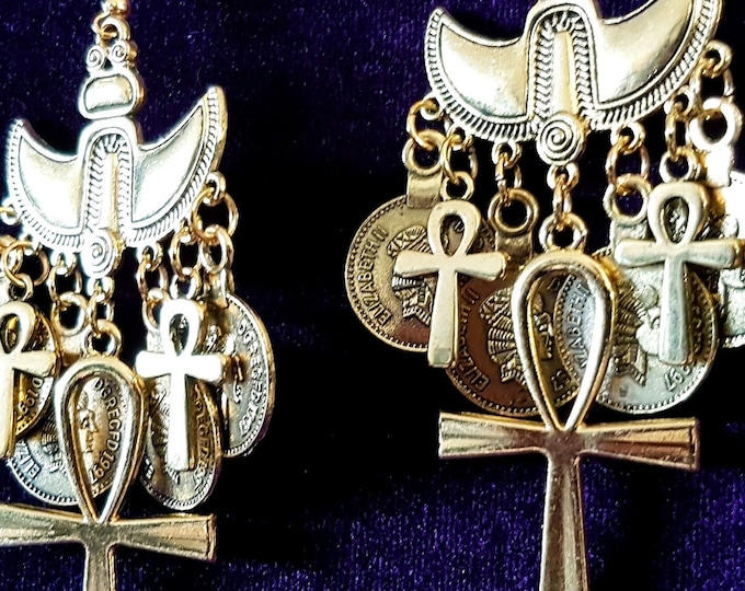 Golden Ankh Earrings