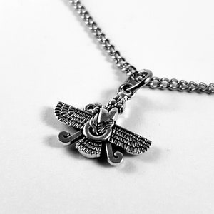 Zoroastrian Mini Pendant - zoroastrianism faravahar fravashi ahura mazda Farr-e Kiyani zoroaster gift anunnaki igigi necklace gothic charm