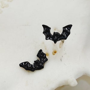Mini Bat Earstuds - vampire tradgoth earrings studs goth gothic tradgoth mini cute flying vampirebat tiny earrings stud batcave gift batcave