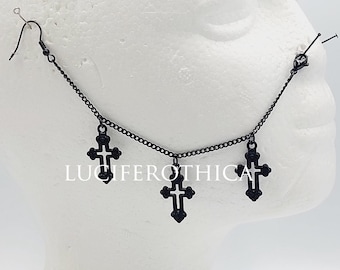 Triple Cross Victorian Gothic Nosechain