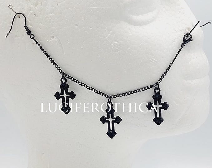 Triple Cross Victorian Gothic Nosechain