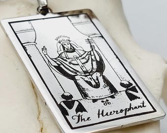 The Hierophant Tarot Card Pendant (Stainless Steel)