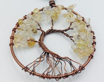 Citrine Crystal Tree Necklace