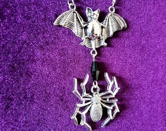 Night Creature Spider Bat Necklace