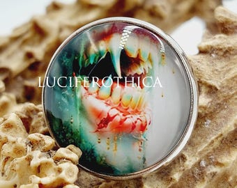 Vampire Fang Pin (Glass Cabochon - 2 Sizes)