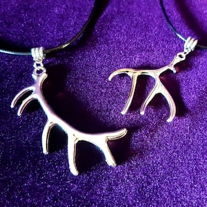 Antler Pendant (2 styles) - Pan Cernunnos occult witch antler necklace horned god deer greenman necklace paganism celtic stag gift druid
