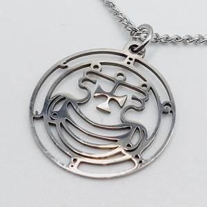 Sigil of Agares Stainless Steel Pendant - Demonic Satanic Black Magic Daemons Demons Demonolatry Invocation seal necklace ritual spell gift