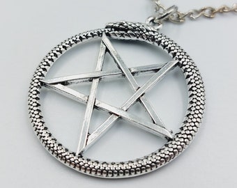 Inverted Pentagram Ouroboros Pendant (2 Styles)