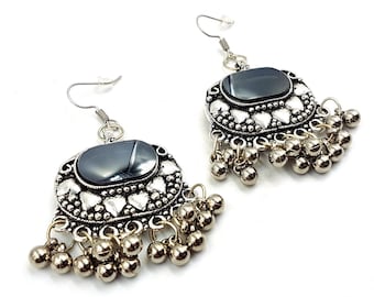 Darkened Mirror Boho Earrings (Vintage)