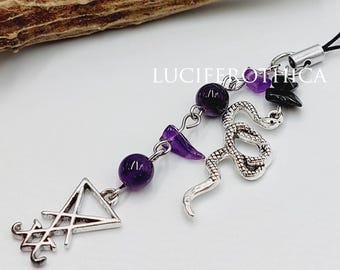 Luciferian Amethyst Phone Charm