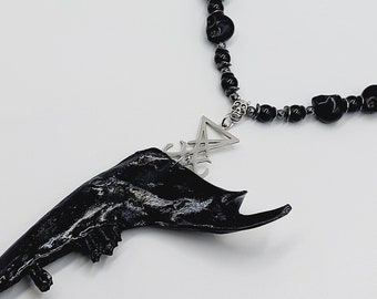 Blackened Luciferian Jawbone Necklace (Goat)