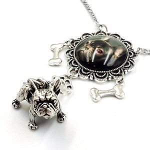 French Bulldog Necklace - bulldog dog 3d necklace dog pendants cabochon necklace dog bone