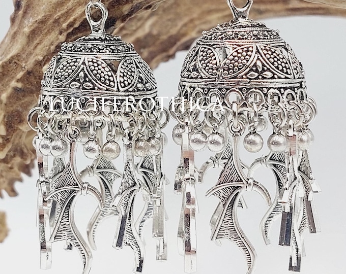 Gothic Bat Wing Dome Earrings