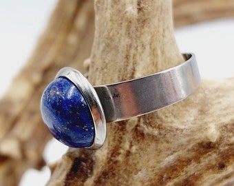 Lapis Lazuli Crystal Ring (Stainless Steel)