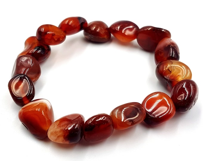 Carnelian Crystal Nugget Bracelet