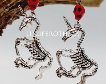 Skeleton Unicorn Earrings