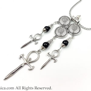 Vampire Ankh Trinity Necklace - occult goth gothic dracula order nosferatu vampyre symbol holy trinity ankh