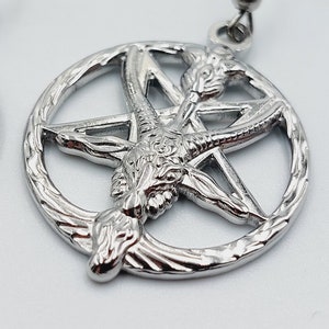 Baphomet Earrings - occult left hand path seal of sigil of baphomet Luciferian goat of mendes gift gothic satanic satanism goathead ritual