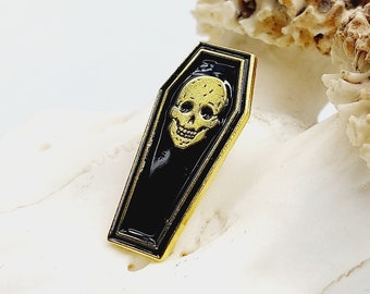 Gothic Coffin Skull Pin