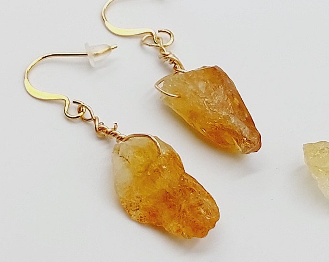 Citrine Crystal Earrings (18K Gold Plated)