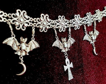 Triple Bat Vampire Choker