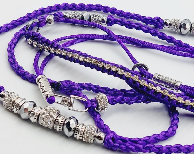 Purple Showlead with Shiny Rhinstone Beads