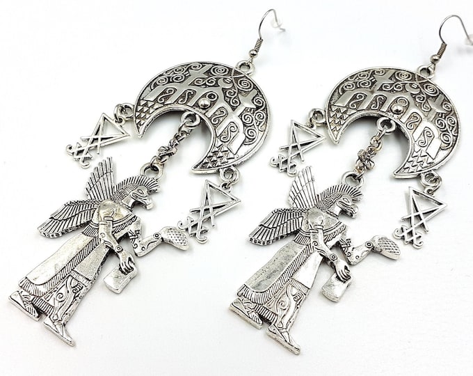 Luciferian Anunnaki Temple Earrings