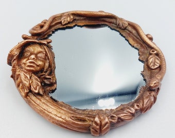 Electroformed-Sculpted Garden of Eden Mirror (Copper)