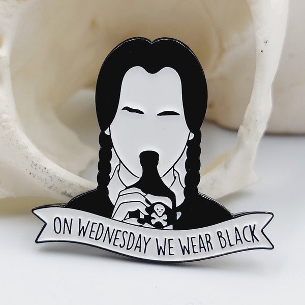 On Wednesday We Wear Black - Addams Poison Bottle Pin - gothic lapel pin studs poisoned adams family pin gift sad goth salem charm gift