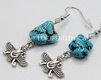 Zoroastrian Turquoise Earrings