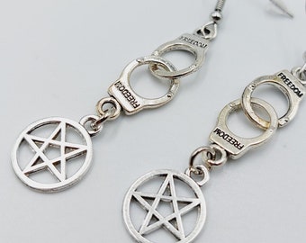 Satanic Handcuff Earrings
