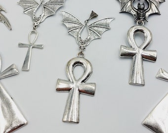 Ankh Vampire Bat Necklace (5 Designs)