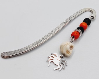 Halloween Bookmarker with Skull & Spider