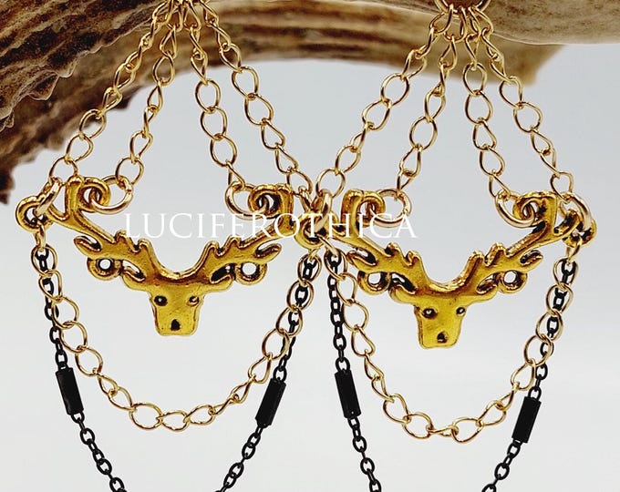Cernunnos Chain Chandelier Earrings