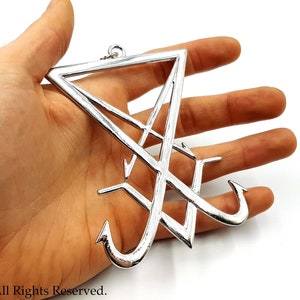 Huge Sigil of Lucifer Necklace (10cm Sigil of Lucifer) - Large big seal of lucifer occult luciferian goth gothic gift lucifer excelsi ritual