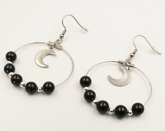 Crescent Moon Tourmalin Earrings