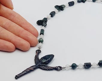 Goddess Seraphinite Necklace (Electroformed Copper)