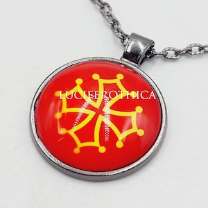Occitan Cross Pendant / Cathar Cross Necklace - Gnostic Forcalquier Catharism Toulouse Crusader Occult Gnosis Gnosticism inner Sophia gift