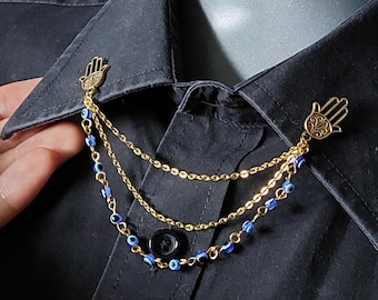 Hamsa Evil Eye Protection Collar Pin