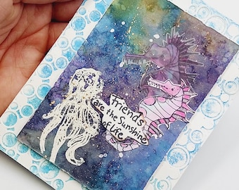 Handmade Wish Card "Friends are the Sunshine of Life"