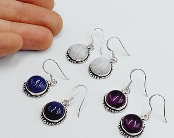 Crystal Earrings (Amethyst | Moonstone | Lapis Lazuli)