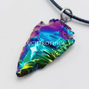 Arrowhead Pendant (Multi-Colour) Chromatic mulit rainbow metallic tones shades colours necklace gift gothic lgbtx pride jewelry