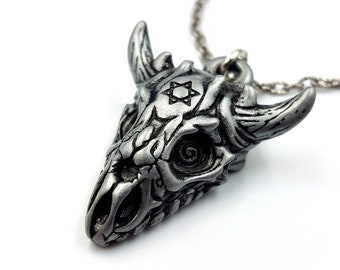 Baphomet Skull Pendant with Hexagram Design (2 Styles)