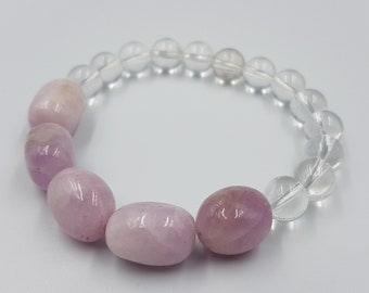 Kunzite & Crystal Quartz Bracelet