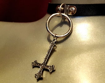 Inverted Gothic Cross Choker