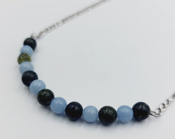 Angelite & Serpentine Crystal Necklace